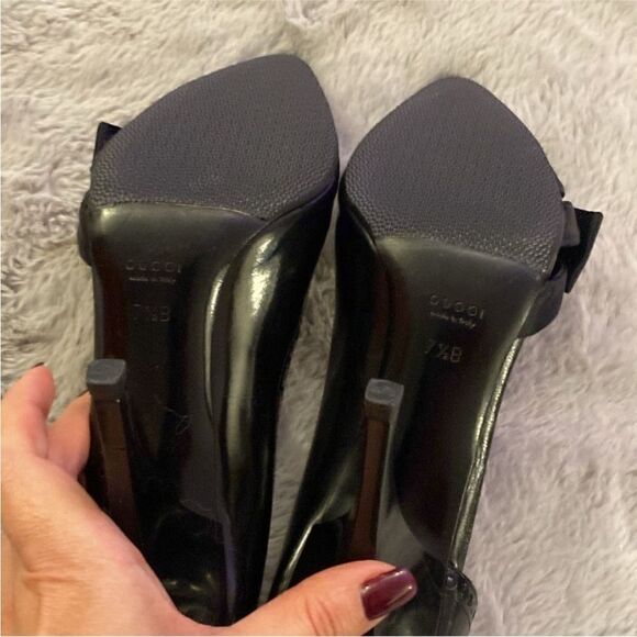 Gucci Elegant Black Women's Heels, US7,5 - Picture 7 of 10